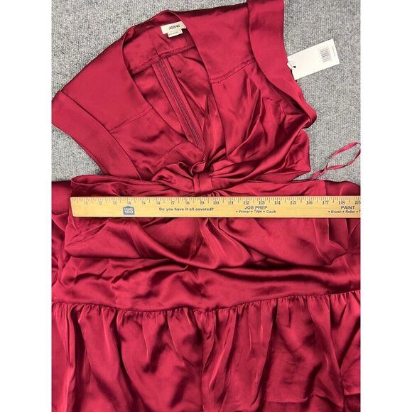 Jason Wu Red Side Cut-Out Maxi Dress Women's Large Red Front Knot NWT MSRP $400 - Picture 6 of 9